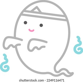 Cute ghost isolated vector illustration.