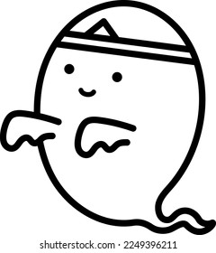 Cute ghost isolated vector illustration.