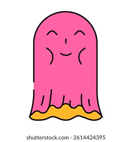 cute ghost line icon vector. cute ghost sign. isolated symbol illustration