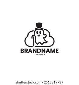 nette ghost logo design vorlage