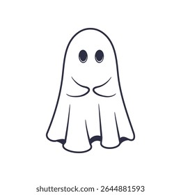 Cute Ghost logo, icon. Ghost isolated on white background. Vector illustration	