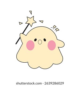 the cute ghost logo vector design