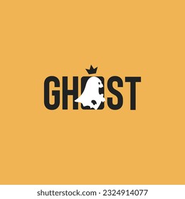 cute ghost logo vector icon illustration