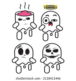 cute ghost mascot illustration. Indonesia, salatiga 5 february  2022