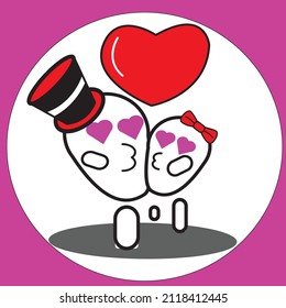 cute ghost mascot illustration. Indonesia, salatiga 5 february  2022