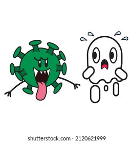 cute ghost mascot illustration. Indonesia, salatiga 9 february  2022