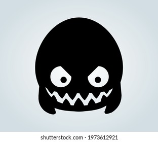 cute ghost mask in silhouettes for kids illustrations