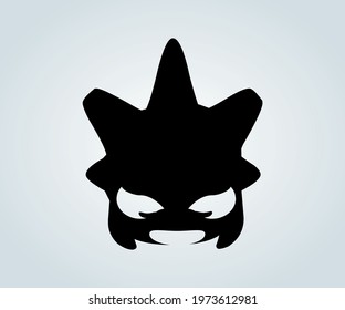 cute ghost mask in silhouettes for kids illustrations