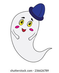 Cute ghost on a white background