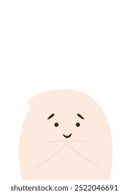 Cute ghost on white background. Vector element for halloween concept with ghost for postcard, flyer or banner.