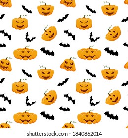 Cute ghost pattern seamless background and wallpaper design for halloween day. Texture for textile, wrapping paper, cover, background, wallpaper, surface, web design. Vector illustration