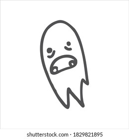 
Cute ghost phantom icons isolated on white Halloween symbol. Spooky logo.