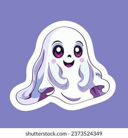 A cute ghost in a playful cartoon style.