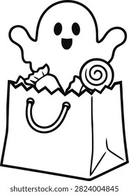 Cute ghost popping out