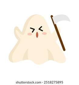 Cute ghost pretending to be Grim reaper