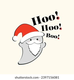 Cute Ghost as Santa claus vector