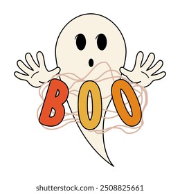 Cute ghost says scaring Boo