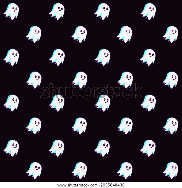 Cute Ghost Seamless Pattern Amazing Vector Stock Vector (Royalty Free ...