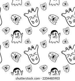 Cute Ghost Seamless Pattern Design