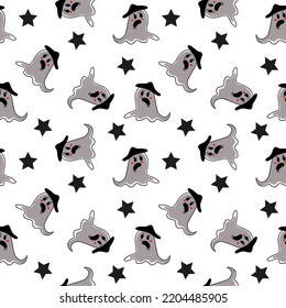 Cute Ghost Seamless Pattern Design