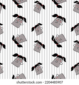 Cute Ghost Seamless Pattern Design