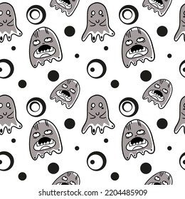 Cute Ghost Seamless Pattern Design