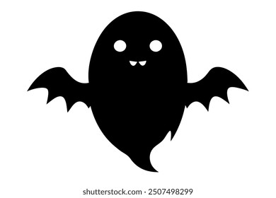 A cute ghost silhouette vector illustration