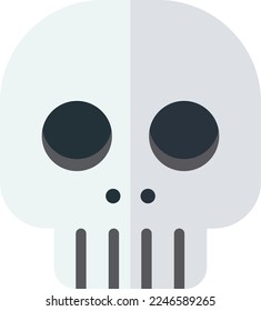 cute ghost and skull illustration in minimal style isolated on background