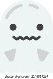 bonito fantasma e ilustración del cráneo en un estilo mínimo aislado en segundo plano