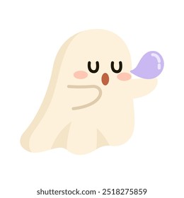 Cute ghost sleepy while walking