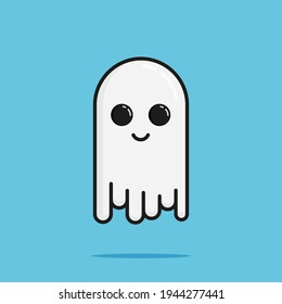 Cute Ghost smiling vector . Editable Ghost vector for for graphic design needs