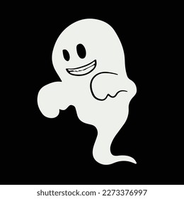 Cute Ghost sneak peak with smile expression, suitable to make your design more fun and good for graphic resource.