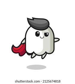 lindo personaje de superhéroe fantasma está volando , diseño de estilo lindo para camiseta, pegatina, elemento logo