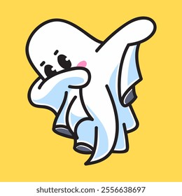 Cute Ghost Swag Vector Cartoon Illustration