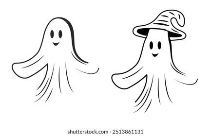Lindo Vector fantasma Concepto de Halloween Spooky Vector