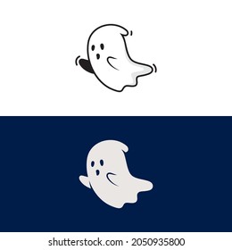 cute ghost Vector icon design illustration Template