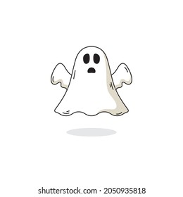 cute ghost Vector icon design illustration Template
