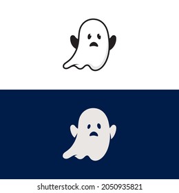 cute ghost Vector icon design illustration Template