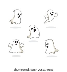 cute ghost Vector icon design illustration Template