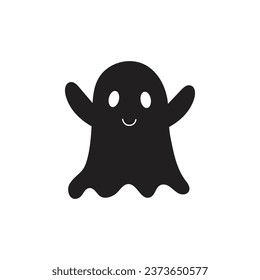 Cute ghost vector icon, halloween symbol