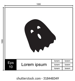 Cute ghost vector icon. Happy Halloween