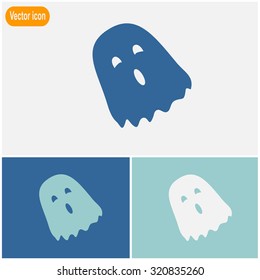 Cute ghost vector icon. Happy Halloween