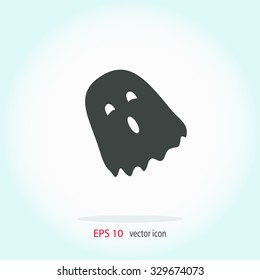 Cute ghost vector icon. Happy Halloween