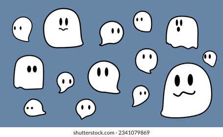 Cute Ghost vector illustrations for decorative purpose. 