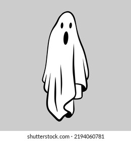 Cute Ghost Vector Illustrations for Kids on Halloween