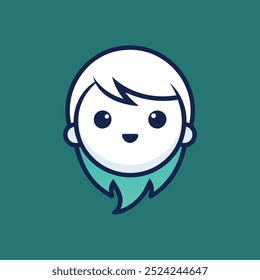 cute ghost vector, minimal logo design style 