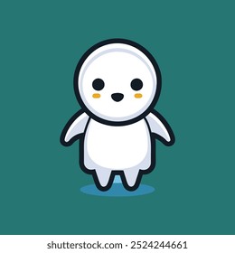 cute ghost vector, minimal logo design style 