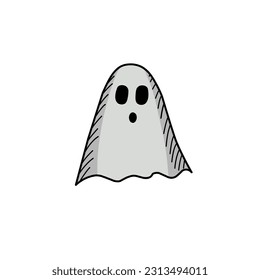 cute ghost vector on white background for children's book icon - abstract illustration, cute icon