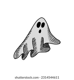 cute ghost vector on white background for children's book icon - abstract illustration, icon design