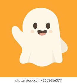Linda onda fantasma a mano en estilo minimalista plano. Arte vectorial dibujado a mano.